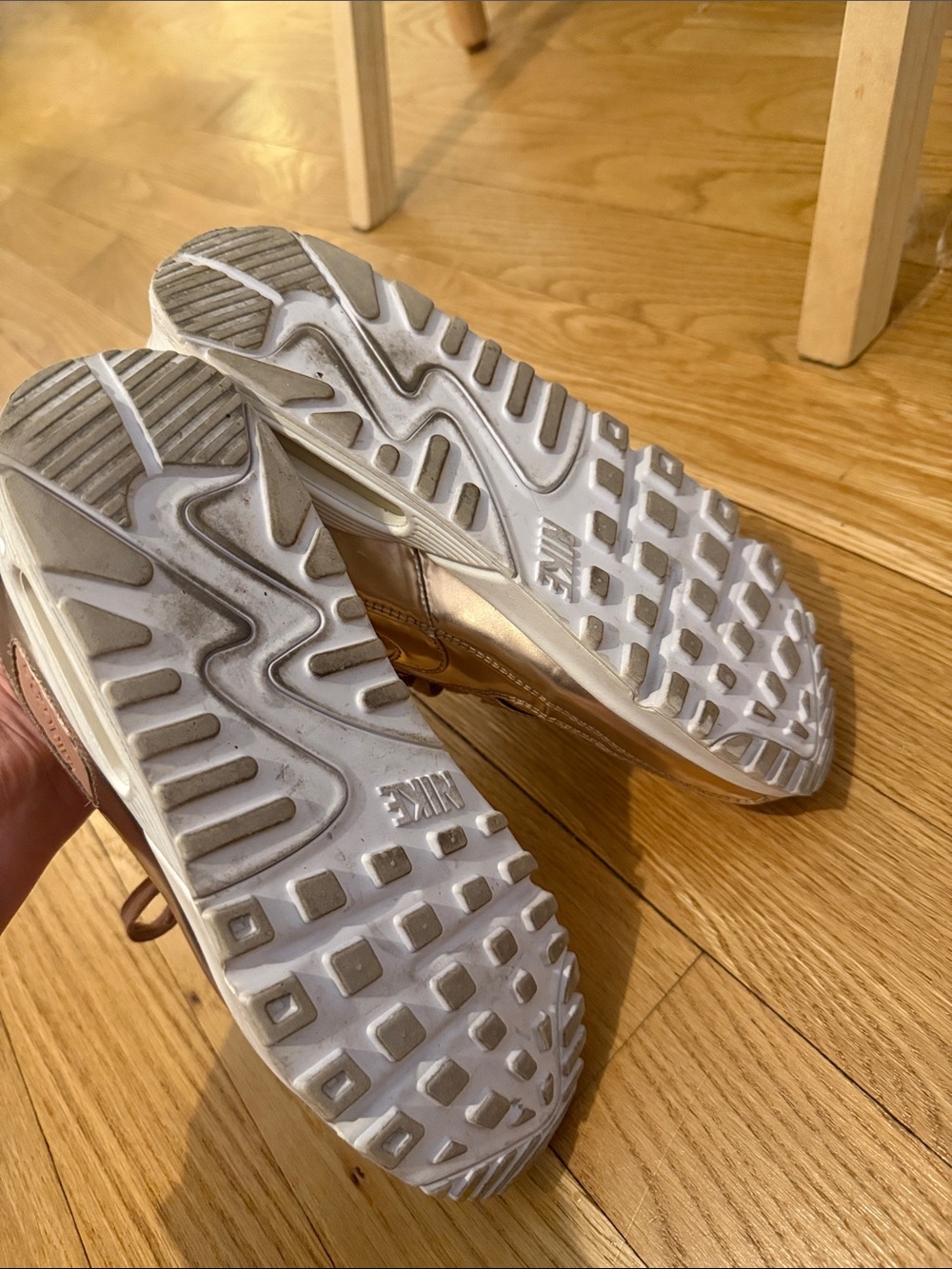 Nike Women’s Rose Gold Metallic Air Max Sneakers - Picture 2 of 2